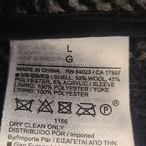 Gap Puff Sleeve Cropped Wool Shirt Jacket Black White Plaid Size L - Picture 13 of 15